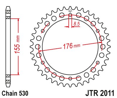 439245JT JT Sprockets rear sprocket 45 tooth pitch 530 si