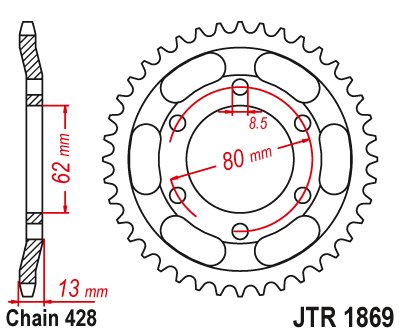 436845JT JT Sprockets rear sprocket