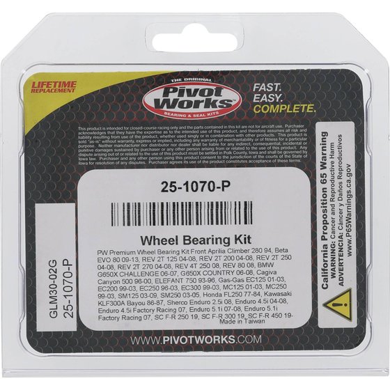 25-1070 All Balls wheel bearing kit front