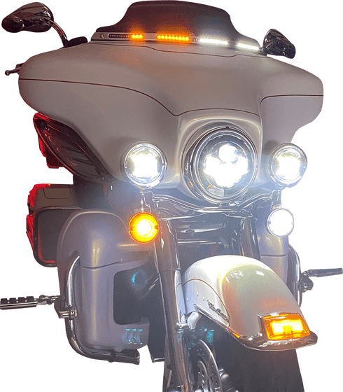 CD-WT2-SEQ-05-C CUSTOM DYNAMICS chrome windshield trim with sequential lights