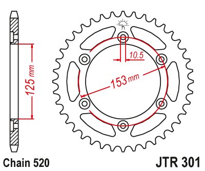 28840JT JT Sprockets rear sprocket 40 tooth 520 pitch si