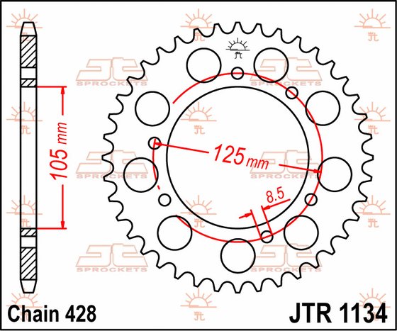 441348JT JT Sprockets rear sprocket