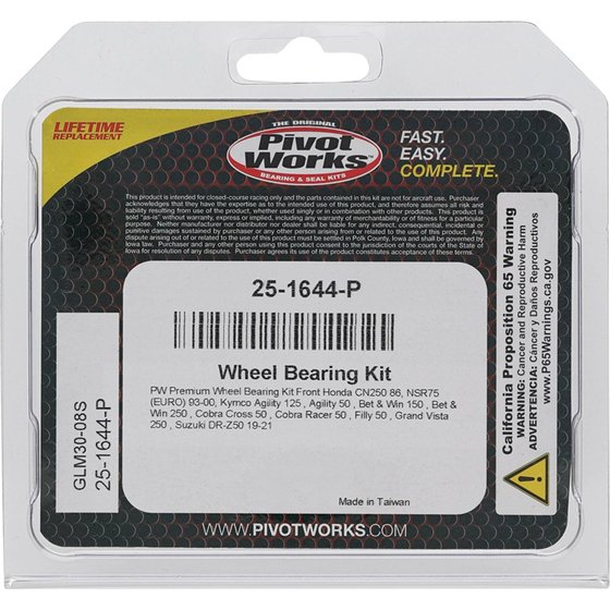 25-1644 All Balls wheel bearing kit front