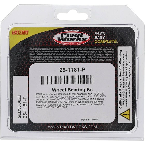 25-1181 All Balls wheel bearing kit front