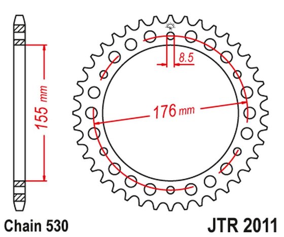 JTR2011.42ZBK JT Sprockets sprocket 42z pitch 530 black