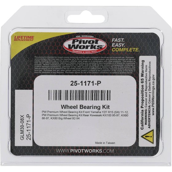 25-1171 All Balls wheel bearing kit front