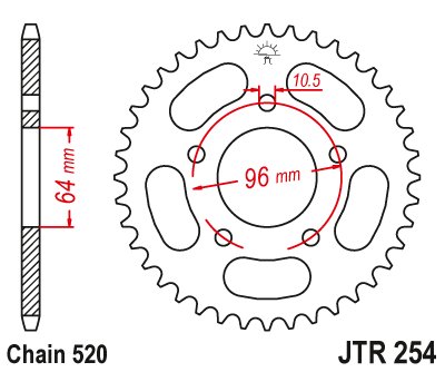 25437JT JT Sprockets rear sprocket 37 tooth pitch 520 jtr25437