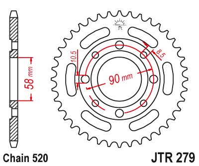 27933JT JT Sprockets rear sprocket 33t pitch 520 black