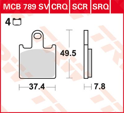 MCB789SV TRW sintered metal brake pads