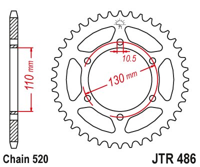 50442JT JT Sprockets rear sprocket 42 tooth pitch 520 jtr48642