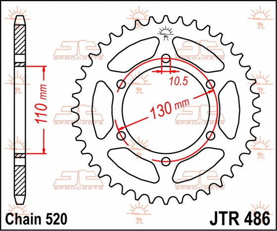 50442JT JT Sprockets rear sprocket 42 tooth pitch 520 jtr48642