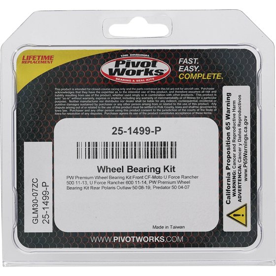 25-1499 All Balls wheel bearing kit front