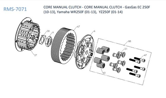 452-RMS-7071 REKLUSE rekluse core manual clutch - gas gas/yamaha