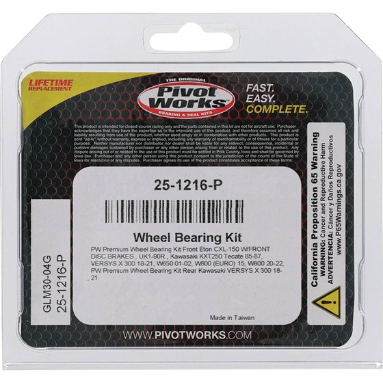 25-1216 All Balls wheel bearing kit front