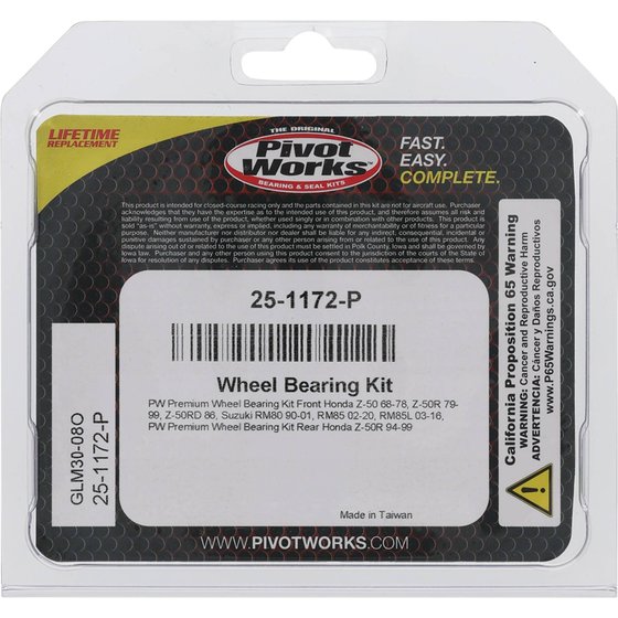 25-1172 All Balls wheel bearing kit front