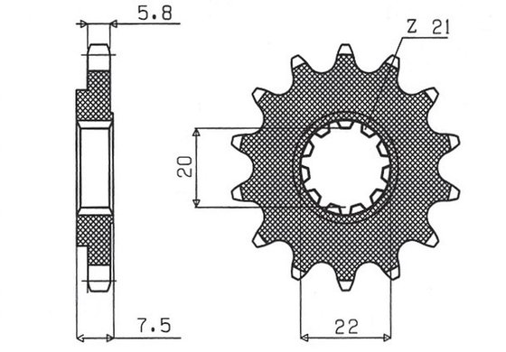 31214 SUNSTAR SPROCKETS 520 14t front sprocket