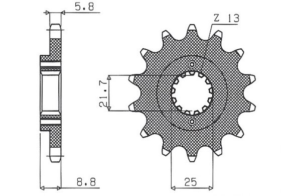 33315 SUNSTAR SPROCKETS 520 15t front replacement sprocket