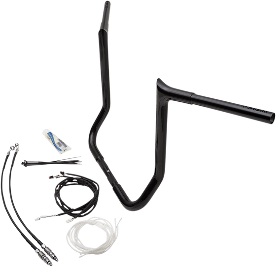 909216-B FAT BAGGERS INC. 16" black pointed handlebar for harley davidson fl models