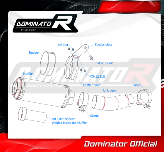 YA021DC-H Dominator homologated exhaust silencer gp