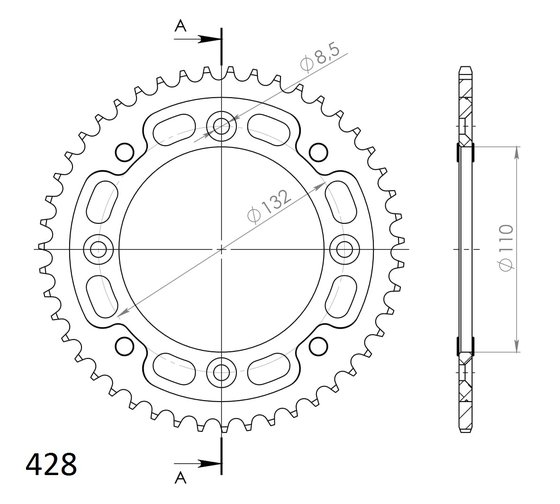 71200S46 Supersprox supersprox stealth rear sprocket ktm sx85 gold 46