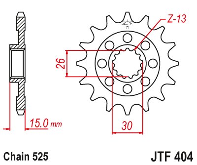 219817JT JT Sprockets front sprocket 17tooth pitch 525 jtf40417