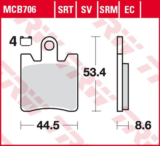 MCB706SV TRW sintered metal brake pad