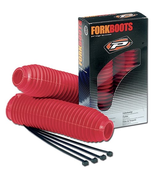 PRO GRIP thermoplastic rubber fork boots in red