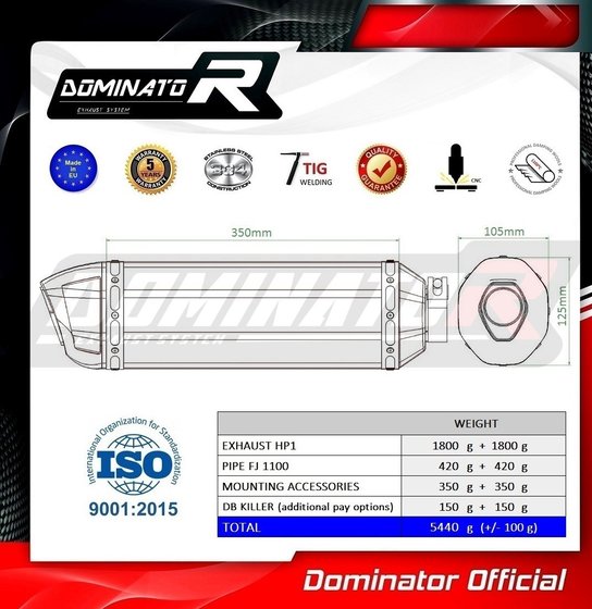 YA025DF-S Dominator exhaust silencer hp1