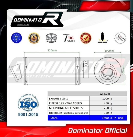 HO088DC-S Dominator exhaust silencer gp1