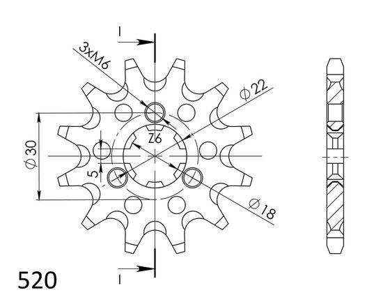 24201-12 Supersprox supersprox / jt front sprocket 1445.12 sc