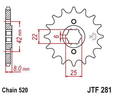 28115JT JT Sprockets front sprocket 15tooth pitch 520 jtf28115