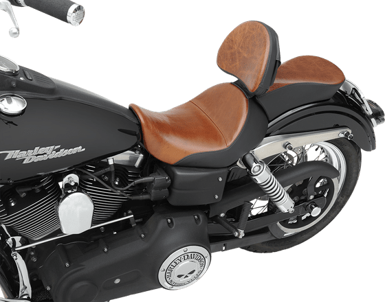 806-04-0041B SADDLEMEN lariat solo seat with gel - distressed brown leather for harley dyna glide