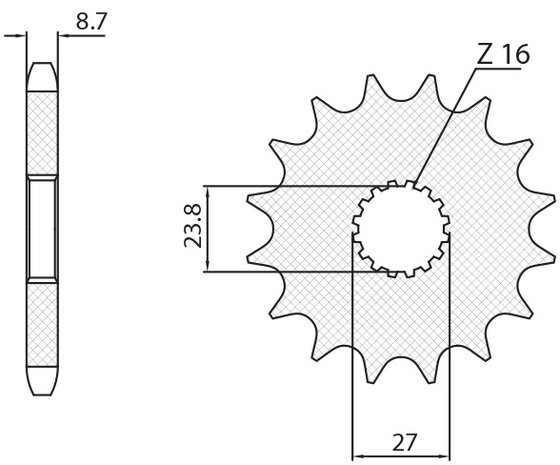 56018 SUNSTAR SPROCKETS 18t 530 pitch black steel front sprocket