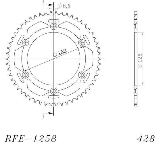 10229-54 Supersprox supersprox rear sprocket 1258.54