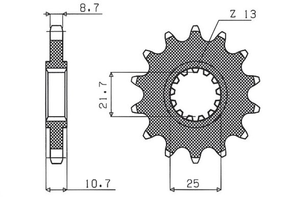 51917 SUNSTAR SPROCKETS 17 tooth front sprocket