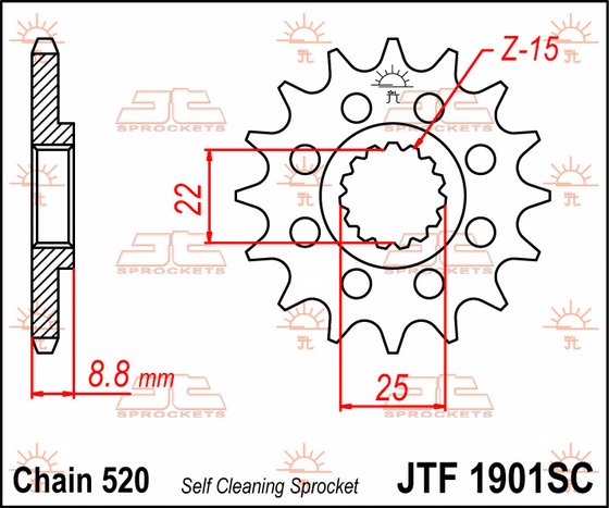 JTF1901SC JT Sprockets lightweight self-cleaning front sprocket