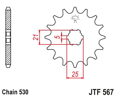 JTF567 JT Sprockets steel front sprocket