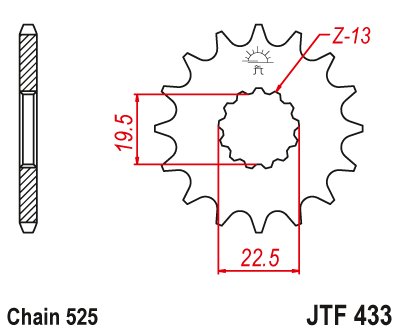 JTF433 JT Sprockets steel front sprocket