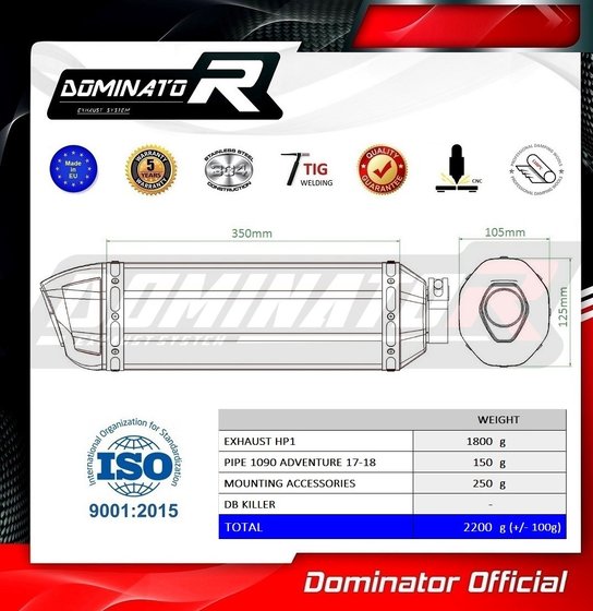 KT042DF Dominator exhaust silencer hp1