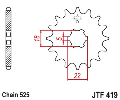 JTF419 JT Sprockets steel front sprocket