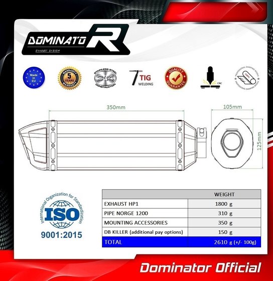 MG005DF-S Dominator exhaust silencer hp1