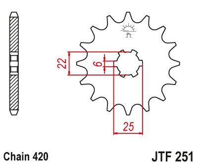 JTF251 JT Sprockets steel front sprocket