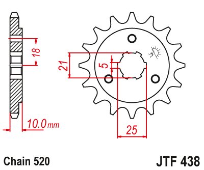 41214JT JT Sprockets front sprocket 14tooth pitch 520 jtf43814