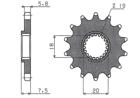 34413 SUNSTAR SPROCKETS 13t 520 pitch front replacement sprocket