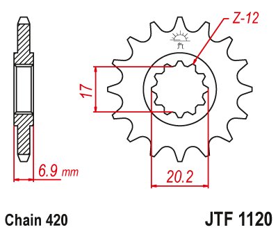 600M11JT JT Sprockets front sprocket 11tooth pitch 420 jtf112011