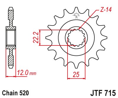 JTF715 JT Sprockets steel front sprocket