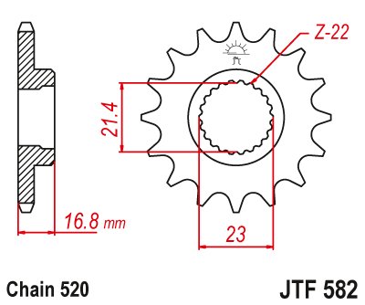 JTF582 JT Sprockets steel front sprocket