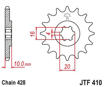 JTF410 JT Sprockets steel front sprocket