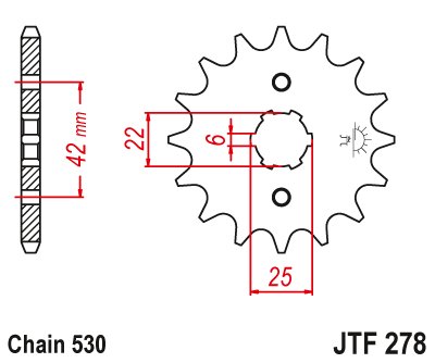 JTF278 JT Sprockets steel front sprocket