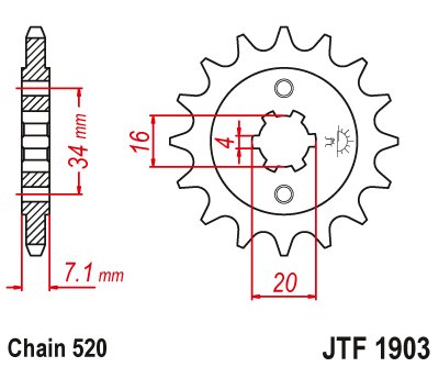 JTF1903 JT Sprockets steel front sprocket